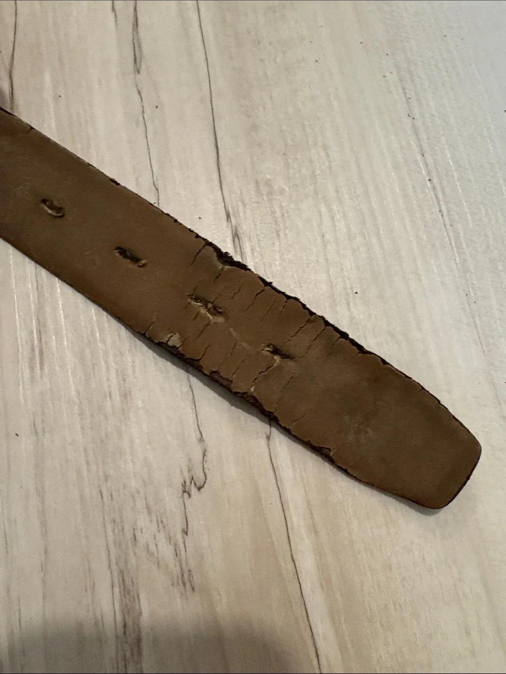 Vtg Mellow Tanned Split Leather Belt Poker Playing Cards Enamel Buckle Size 40